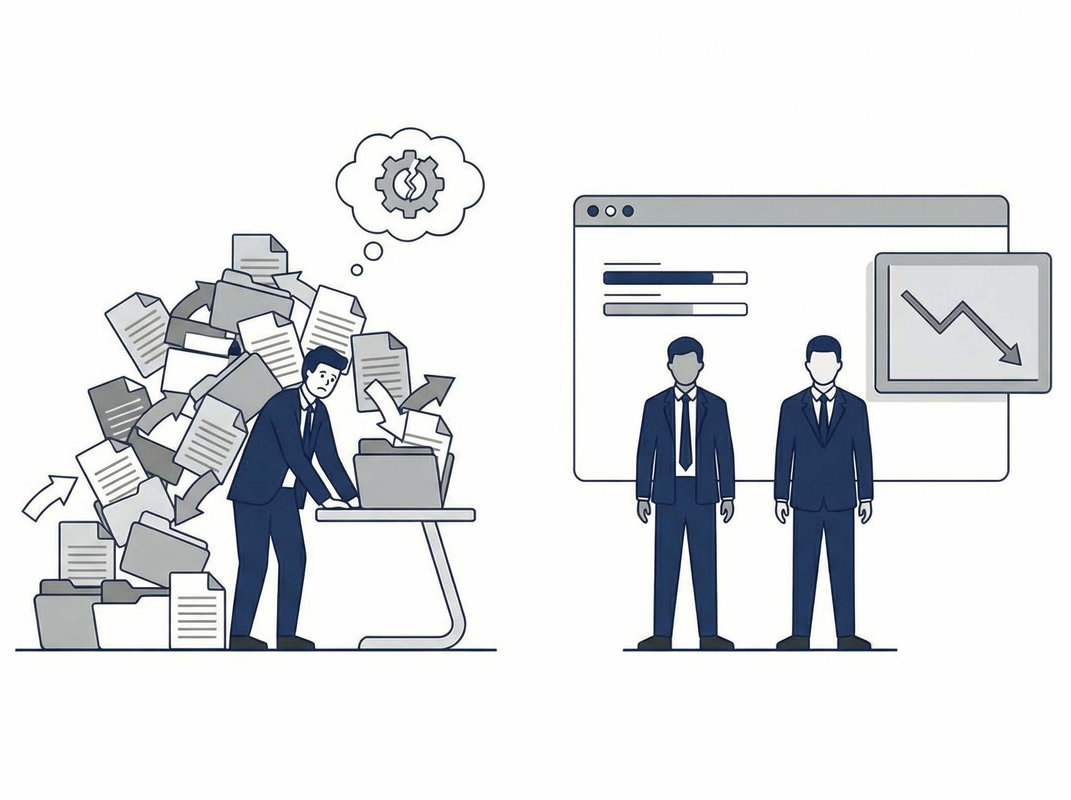 処理能力が上限に達しているイメージ