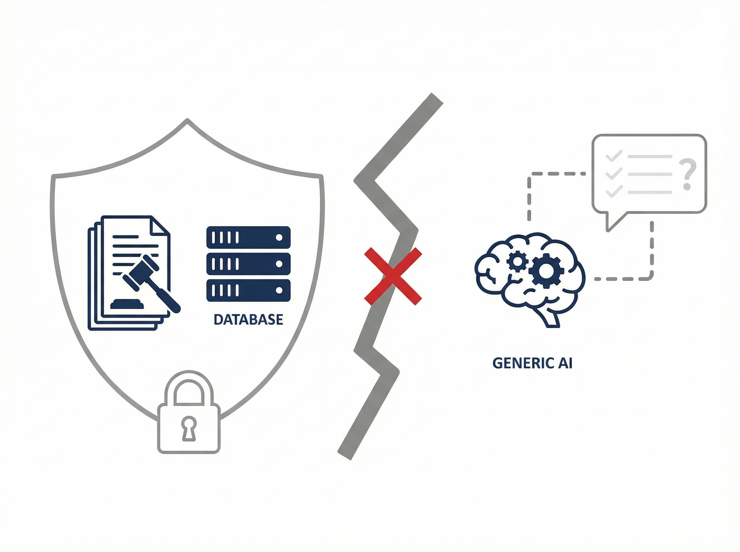 法務データ活用の難しさのイメージ